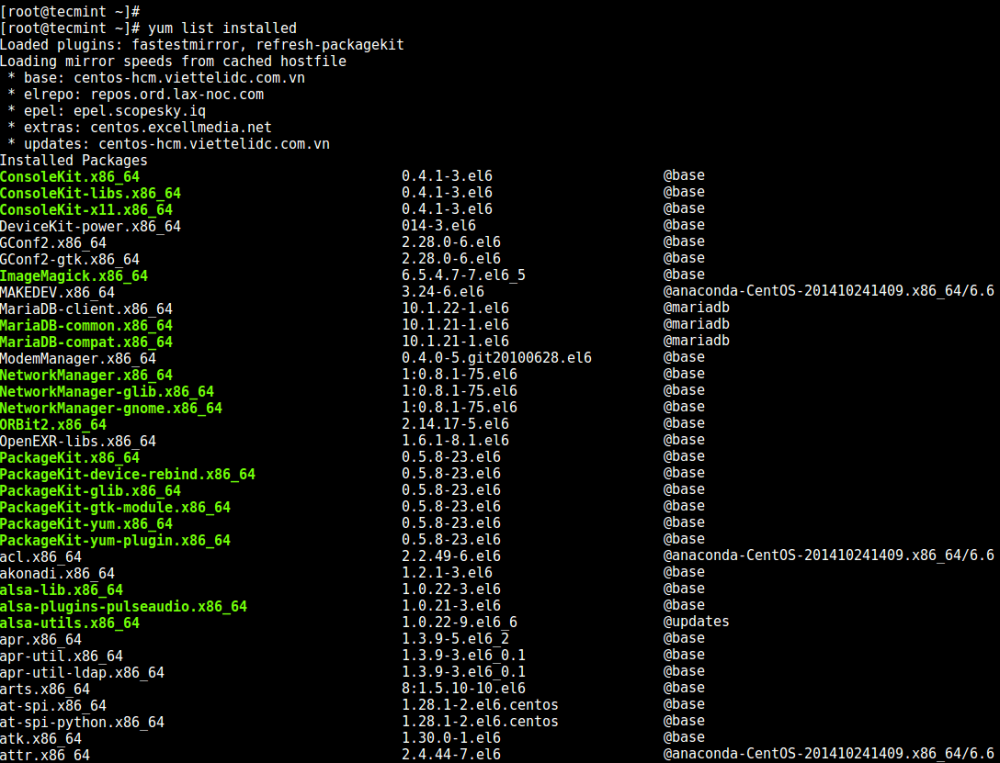 3 Ways to List All Installed Packages in RHEL, CentOS and Fedora