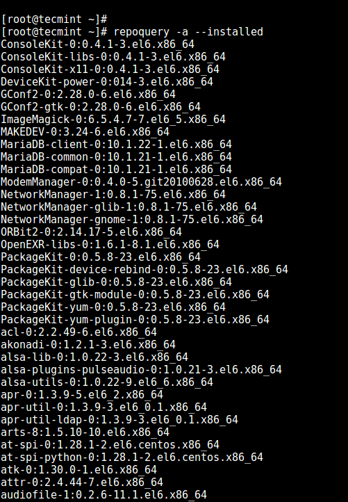 3 Ways to List All Installed Packages in RHEL, CentOS and Fedora