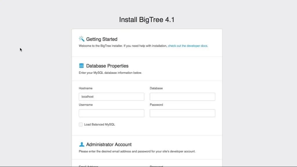 Install BigTree CMS on a CentOS 7