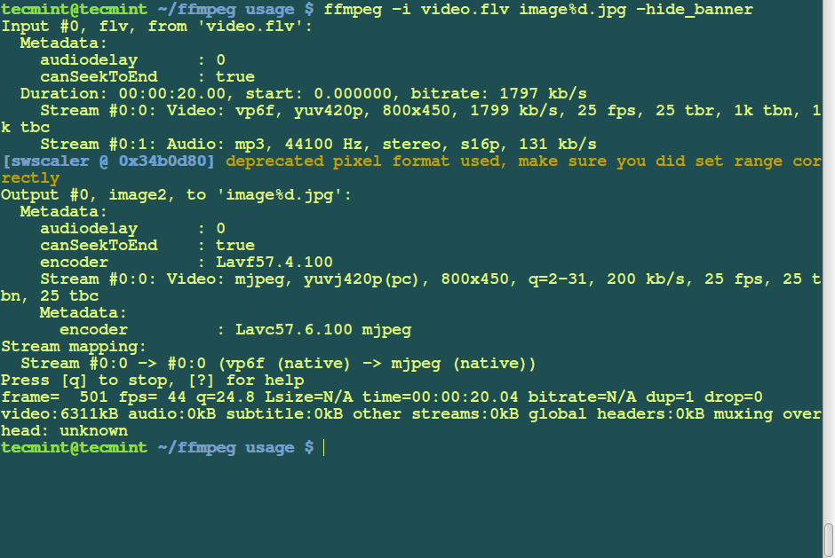 15 Useful &#8216;FFmpeg&#8217; Commands for Video, Audio and Image Conversion in Linux &#8211; Part 2