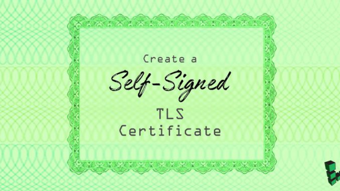 Create-a-Self-Signed-TLS-Certificate