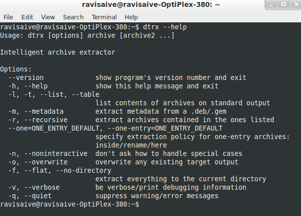 Dtrx &#8211; An Intelligent Archive Extraction (tar, zip, cpio, rpm, deb, rar) Tool for Linux