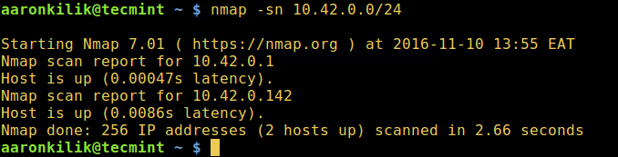 Find Out All Live Hosts IP Addresses Connected on Network in Linux