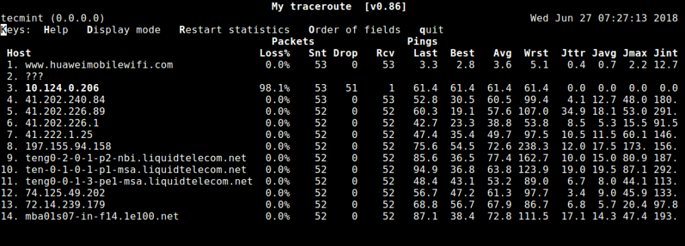 MTR &#8211; A Network Diagnostic Tool for Linux