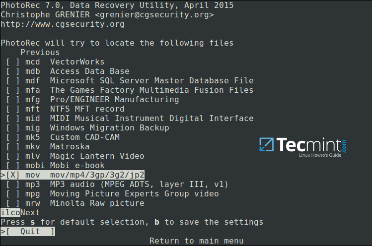 PhotoRec &#8211; Recover Deleted or Lost Files in Linux