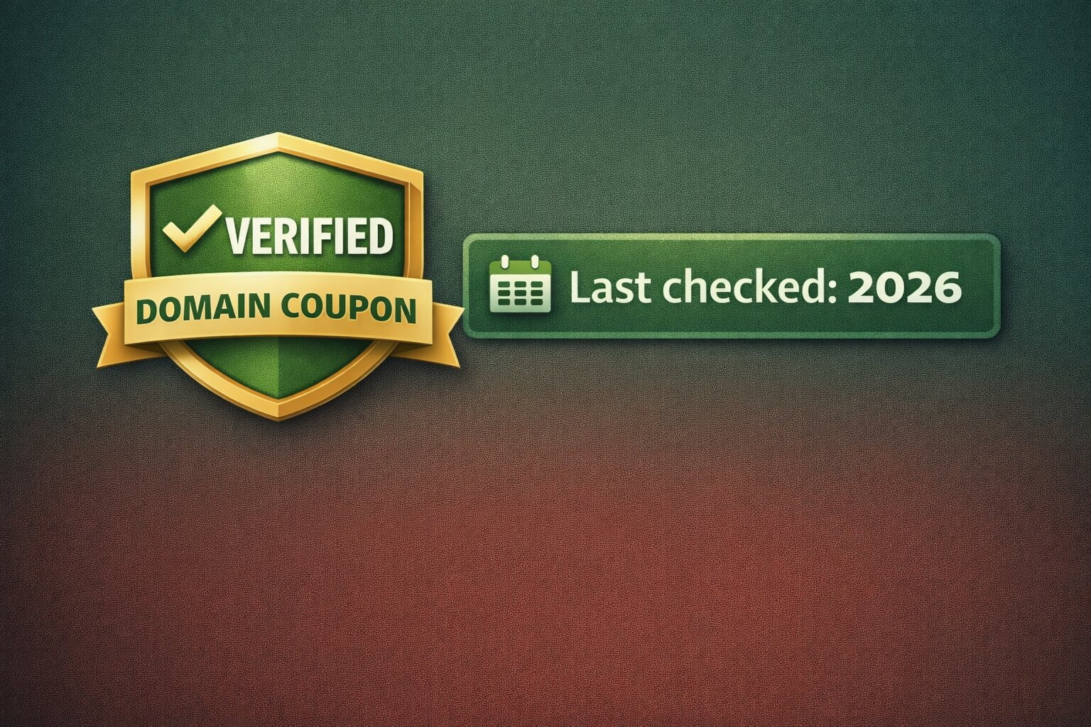 Verified Domain Coupon badge with last checked date for Feb 2026