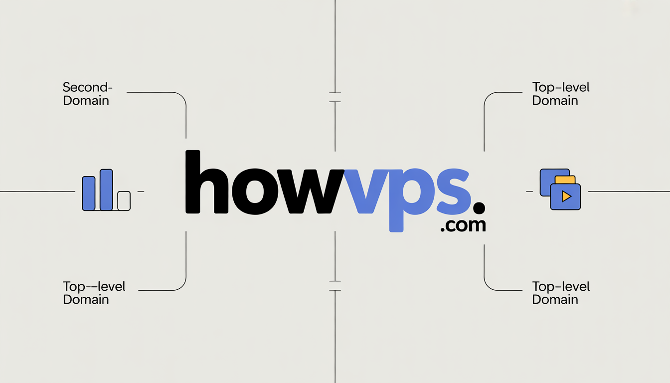 Graphic labeling the parts of a domain name, including the TLD.